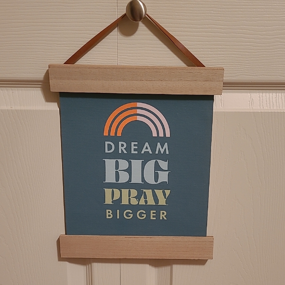 Dream Big Pray Bigger Wall Hanging - Turquoise and Multicolor